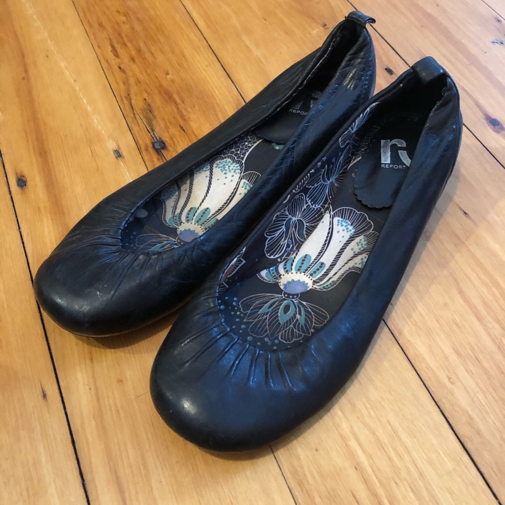 Report leather flats